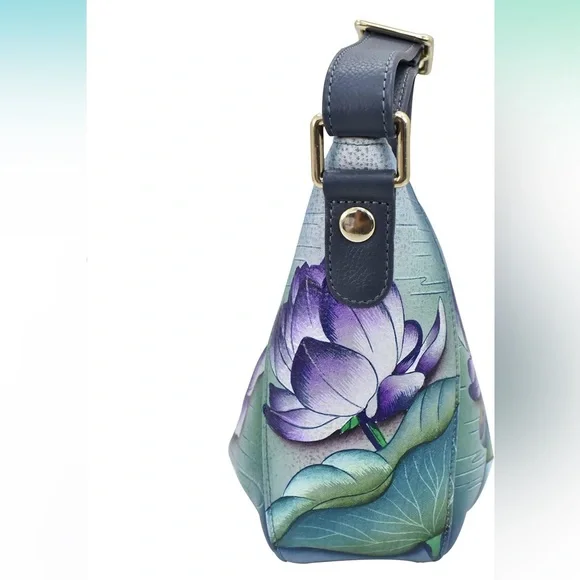 Anuschka Large Triple Compartment Hobo- Tranquil Pond - Picture 3 of 6